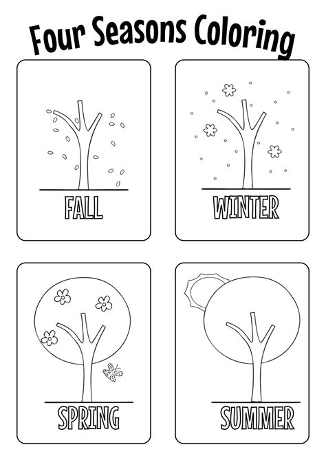 Printable 4 Seasons Coloring Page
